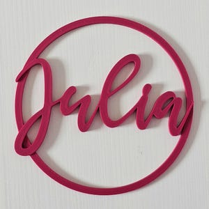 Rundes 3D Namensschild | Personalisierte Platzkarte für Geburstag, Hochzeit, Partys | Name & Farbe personalisierbar | 3D-gedruckt aus PLA