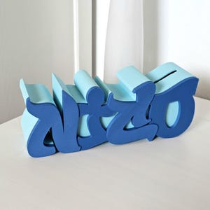Spardose personalisiert – 3D Graffiti mit Wunschname & Farbwahl – Geschenkidee für Babys und Kinder (Geburt, Taufe, Geburtstage)