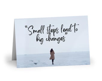 Small Steps Lead to Big Changes Card, Motivational Quote Card, Encouragement, Positive Affirmation, Mental Health Support,