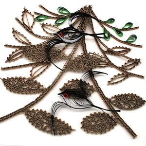 Tableau mural en dentelle carton et quilling