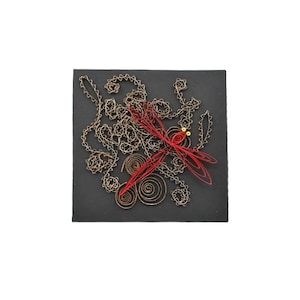Tableau mural en dentelle carton et quilling