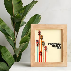 Formula 1 Print, Set of 4 Digital Prints, Instant Download, Formula 1 Art, Wall Decor, Trendy Poster