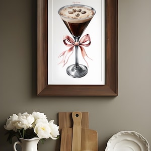 Espresso Martini Print, Set of 4 Digital Prints, Instant Download, Espresso Martini Art, Wall Decor, Trendy Poster