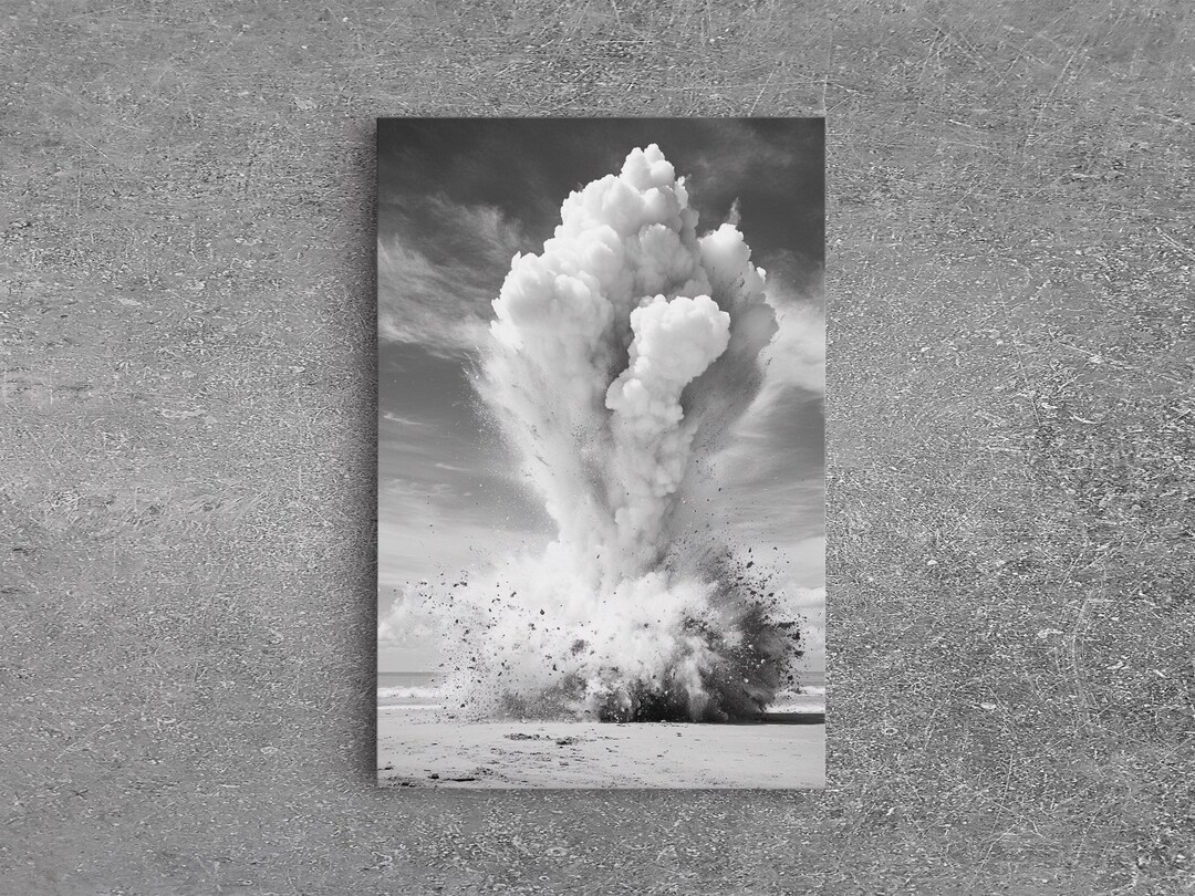 Explosion Decor Explosion Canvas Print: Moody Science Art, Rustic Wall Decor - Rustic ...