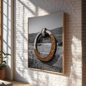 Rustic Metal Ring Canvas Print: Wabi Sabi Farmhouse Wall Art