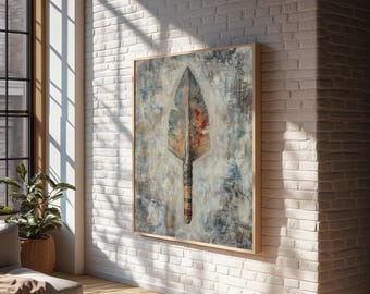 Impresión en lienzo enmarcada de Arrowhead: Arte de pared rústico del suroeste