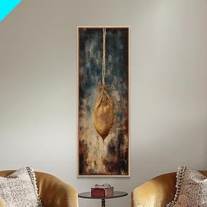 Rustic Grain Sack Canvas Print: Farmhouse Wabi Sabi Wall Art