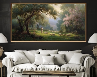 Garden Of Peace | Framed Canvas Print | Christian Wall Art | Christian Art Canvas | Jesus Painting | Modern Christian Art | Christian Chris