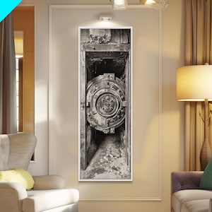 Rustic Vault Door Canvas Print: Industrial Wabi Sabi Wall Art