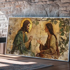 Noli Me Tangere Christ and Mary Magdalene Renaissance Framed Canvas Print | Resurrection Encounter Scene Large Religious Art for Home or Ch image 19