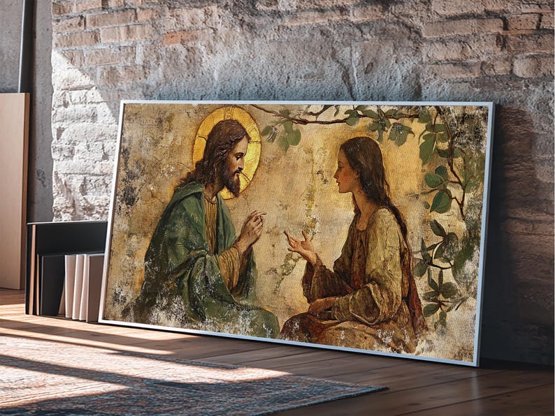 Noli Me Tangere Christ and Mary Magdalene Renaissance Framed Canvas Print | Resurrection Encounter Scene Large Religious Art for Home or Ch image 19