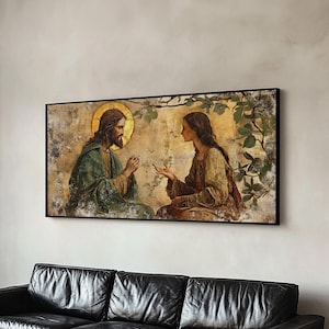 Noli Me Tangere Christ and Mary Magdalene Renaissance Framed Canvas Print | Resurrection Encounter Scene Large Religious Art for Home or Ch image 14