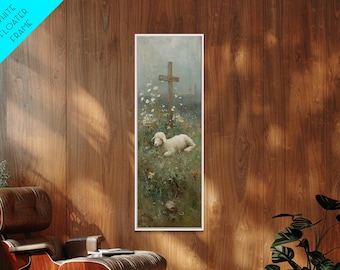 Quiet Shepherd Peace, Framed Canvas Print, Christian Art Print, Skinny Art, Christian Christmas Art, Christian Wall Art, Subtle Christian P