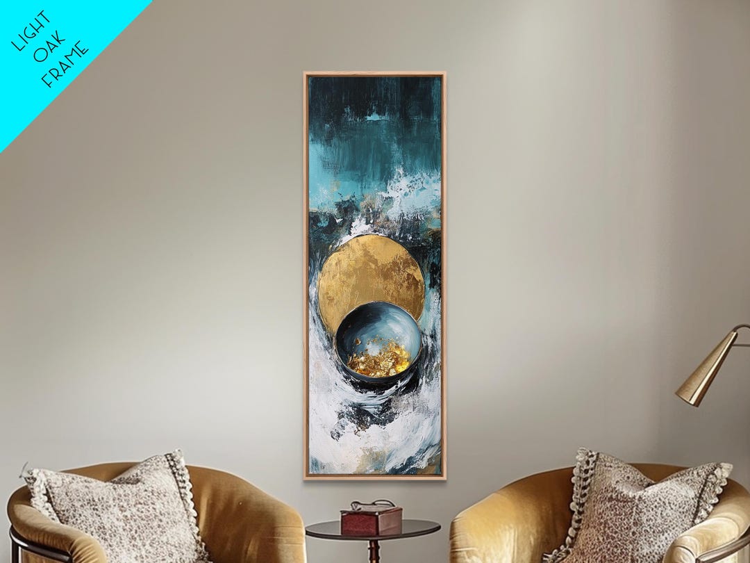 Abstract Gold and Teal Canvas Print: Modern Giclée Wall Art - Etsy