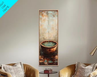 Impresión en lienzo de una fuente rústica: arte mural zen wabi sabi