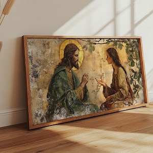 Noli Me Tangere Christ and Mary Magdalene Renaissance Framed Canvas Print | Resurrection Encounter Scene Large Religious Art for Home or Ch image 13