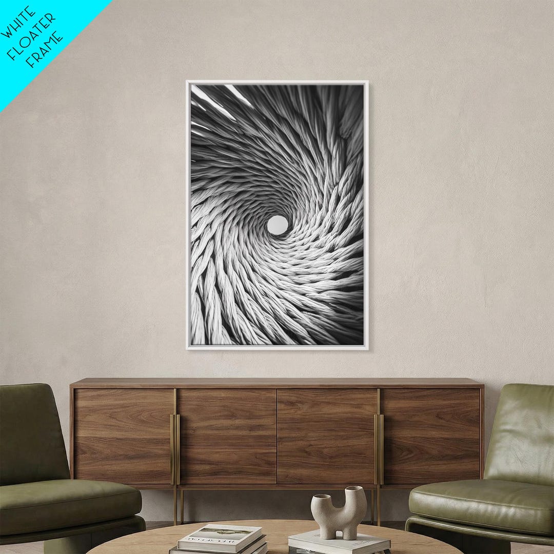 Twisted Rope Spiral, Abstract Fiber Art, Monochrome Texture, Modern ...