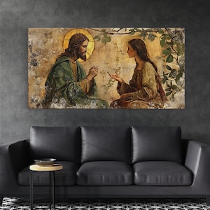 Noli Me Tangere Christ and Mary Magdalene Renaissance Framed Canvas Print | Resurrection Encounter Scene Large Religious Art for Home or Ch image 15