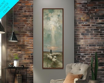 Desert Glory Sky | Framed Canvas Print | Narrow Art | Christian Art Canvas | Christian Painting | Christmas Art