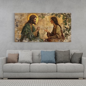 Noli Me Tangere Christ and Mary Magdalene Renaissance Framed Canvas Print | Resurrection Encounter Scene Large Religious Art for Home or Ch image 17