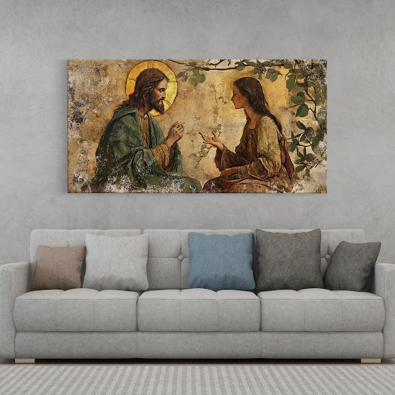 Noli Me Tangere Christ and Mary Magdalene Renaissance Framed Canvas Print | Resurrection Encounter Scene Large Religious Art for Home or Ch image 17
