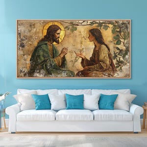 Noli Me Tangere Christ and Mary Magdalene Renaissance Framed Canvas Print | Resurrection Encounter Scene Large Religious Art for Home or Ch image 20