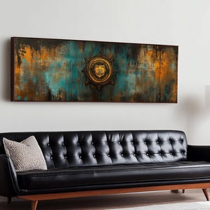 Vintage Badge Canvas Print: Rustic Industrial Wall Art