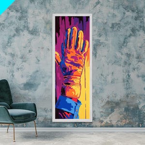 Vibrant Pop Art Hand Framed Canvas Print graffiti wall art colorful geometric painting bold decor gift idea living room art