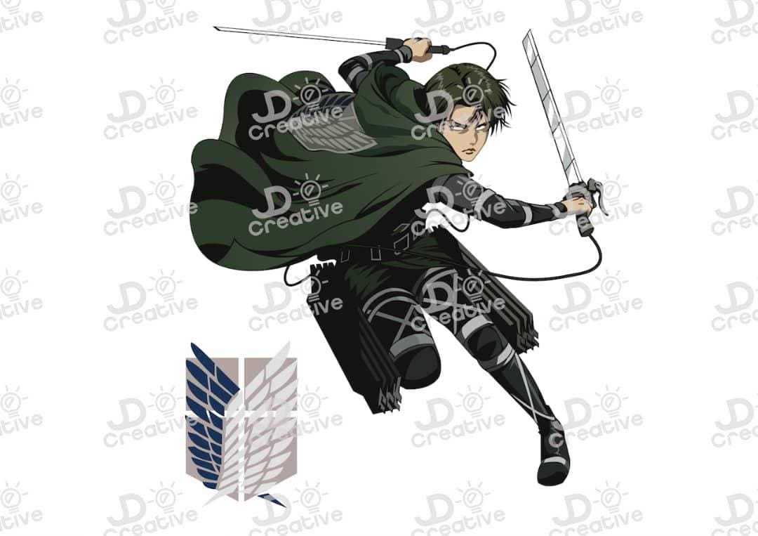 Aurabeam Portachiavi Attack On Titan Levi – Ciondolo In Gomma Per Anime E Manga, Verde/Marrone