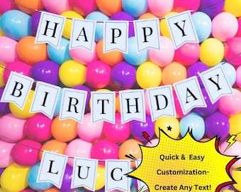 Letras del alfabeto para cualquier celebración, fiesta de cumpleaños, decoración, pancarta imprimible DIY, decoración de eventos, tablón de anuncios, letras mayúsculas sencillas