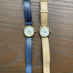 Pair Of Vintage 1987 Guess Watches Genuine Leather Needs Batteries Vintage GUESS 1987 Roman Numeral Watch Men Leather Needs  main image 2