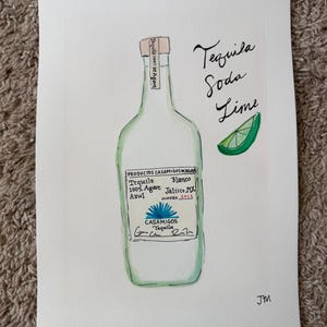 Watercolor Tequila Print