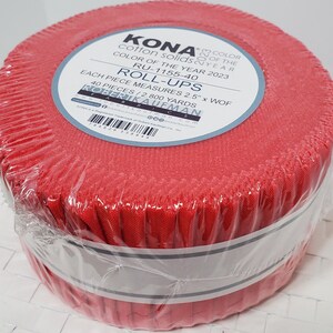 KONA Crush Roll Up fabric Robert Kaufman Watermelon 2023 Color of the Year shabby quilting sew prairie cottage Solids RU-1155-40
