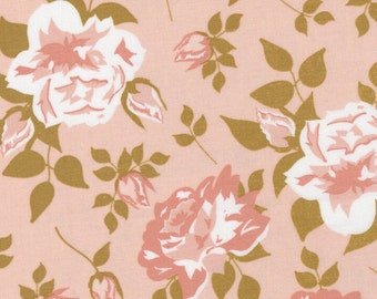 Midnight in the Garden 3 yds Moda fabric Sweetfire Road blush pink roses gold maximalist quilting sewing 3 full yards shabby 43120-15