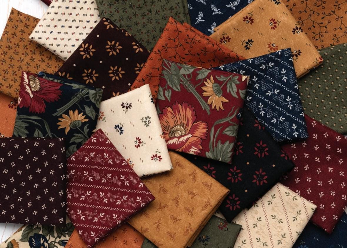 WHEATLAND Sample Set Kansas Troubles Quilt Moda Fabric Primitive Rustic ...