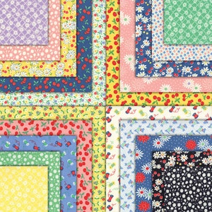 30's PLAYTIME 2014 Mini charm packs 4 Moda Chloe's Closet quilt fabric squares retro modern primitive girls boysbaby calico image 1
