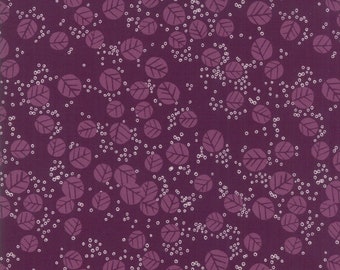 GROWING BEAUTIFUL 3 yds Moda Fabric Crystal Manning shabby quilting sewing boho garden Eggplant Purple blender floral 11835-11 rare oop