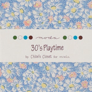 30's PLAYTIME 2014 Mini charm packs 4 Moda Chloe's Closet quilt fabric squares retro modern primitive girls boysbaby calico image 5