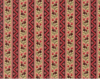 Laundry Basket Quilts 1/2 yd Moda fabric pink floral stripe Pumpkin Pie Prints Shabby sew quilting farmhouse Edyta Sitar half yard 42281-13