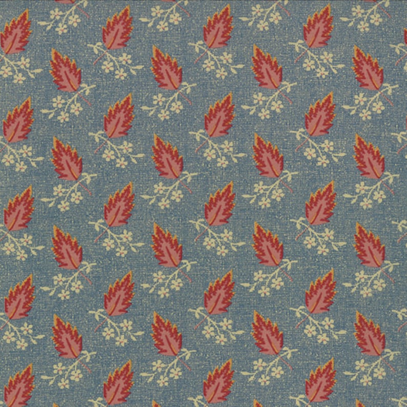 Jelly Bean Moda fabric 3 yds Shabby sewing quilting blue floral leaf pink calico Edyta Sitar Laundry Basket Quilts 3 full yards 42152-16