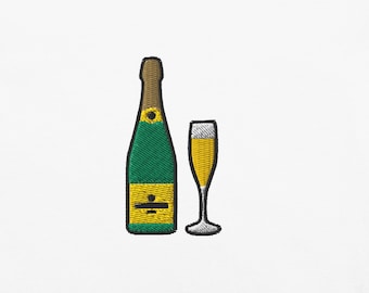 Champagne - T-shirt d&#39;été unisexe brodé « Apéro cool »