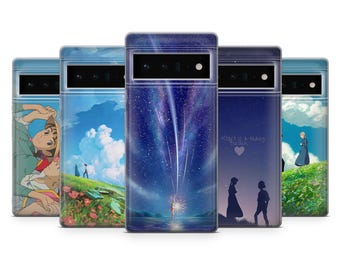 Howl's moving castle Phone Case Studio Ghibli Cover for Google Pixel 10A, 10Pro, 9A, 8A, 8, 7, 7A, 6, Samsung S26, S25, S24, A16, iPhone 17e