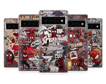 Spiderman Phone Case Red Marvel Cover for Google Pixel 11, 10Pro, 9A, 8A, 8, 7, 7A, 6A, Samsung S26, S25Fe, S24, S23, A17, A57, iPhone 18Pro