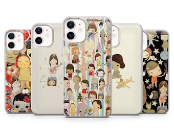 Yoshitomo Nara Phone Case Japanese Art Cover for iPhone 17Pro, 17, 16, 15, 14, 13, 12, Samsung S26, S25, S24, S23, A57, A17, Pixel 11Pro, 9A