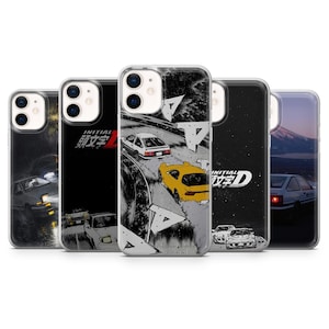 Funda para teléfono Initial D, diseño de anime japonés, compatible con iPhone 17 Pro, 17, 16, 15, 14, 13, 12, Samsung S26, S25, S24, S23, S22, A16, A56, Pixel 10A y 9A.