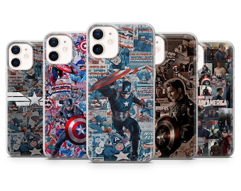 Captain America Phone Case Steve Avenger Cover for iPhone 18Pro, 17, 16, 15, 14, 13, Samsung S26, S25Fe, S24, S23, A17, A57, Pixel 11, 10