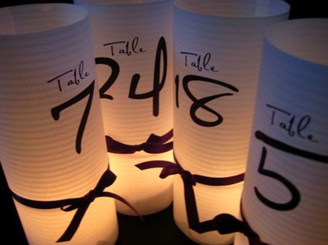 12 Luminary Table Numbers 8.5 Inch Tall tie the - Etsy