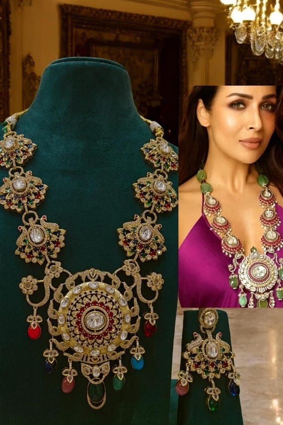 Royal Polki Kundan Statement Necklace Set – Bollywood Inspired Bridal Jewelry