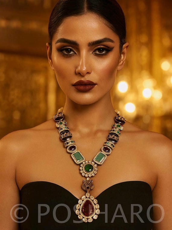 Sabyasachi-Inspired Statement Necklace & Earrings Set | Heritage Polki Kundan Jewelry