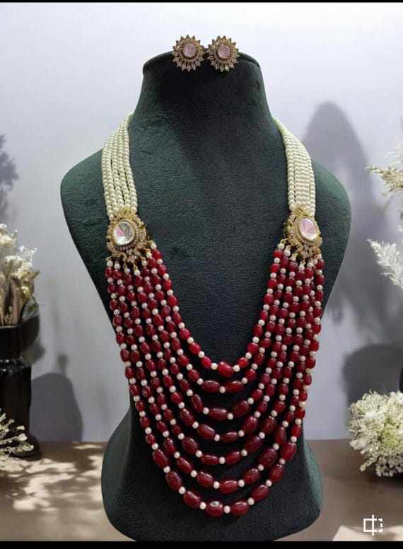 Sabyasachi Inspired Long Kundan Necklace Set | Gold Plated Rani Haar Jewelry | Moissanite Polki | 999 Silver Foil Handcrafted Bridal Set